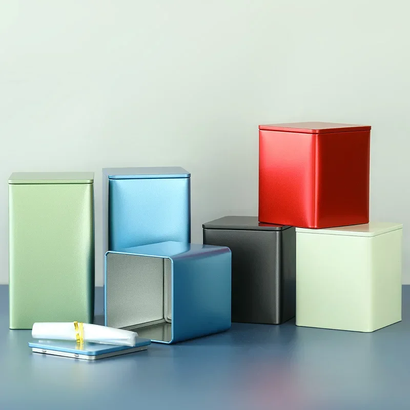 

Tea Packaging Cans General Square Cans Dahongpao Green Tea Loose Tea Packaging Boxes Tinplate Empty Cans