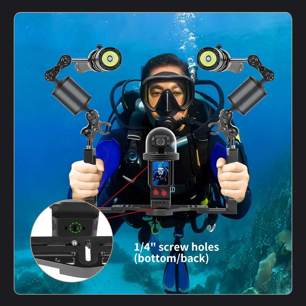 Für DJI Osmo Pocket 3 Wasserdichtes Gehäuse 80 m Aluminiumpanzerung Magnetisches Schnellspanngehäuse 1/4 Halterung für Unterwasserkamera Gimbal – Detail 16