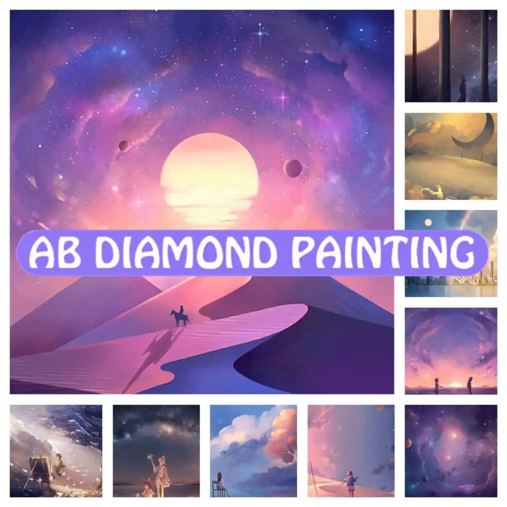 

Starry Sky Landscape Diy 5D Diamond Paintings Scenery Full Square And Round Embroidery Mosaic Cross Stitch Handmade Artwork