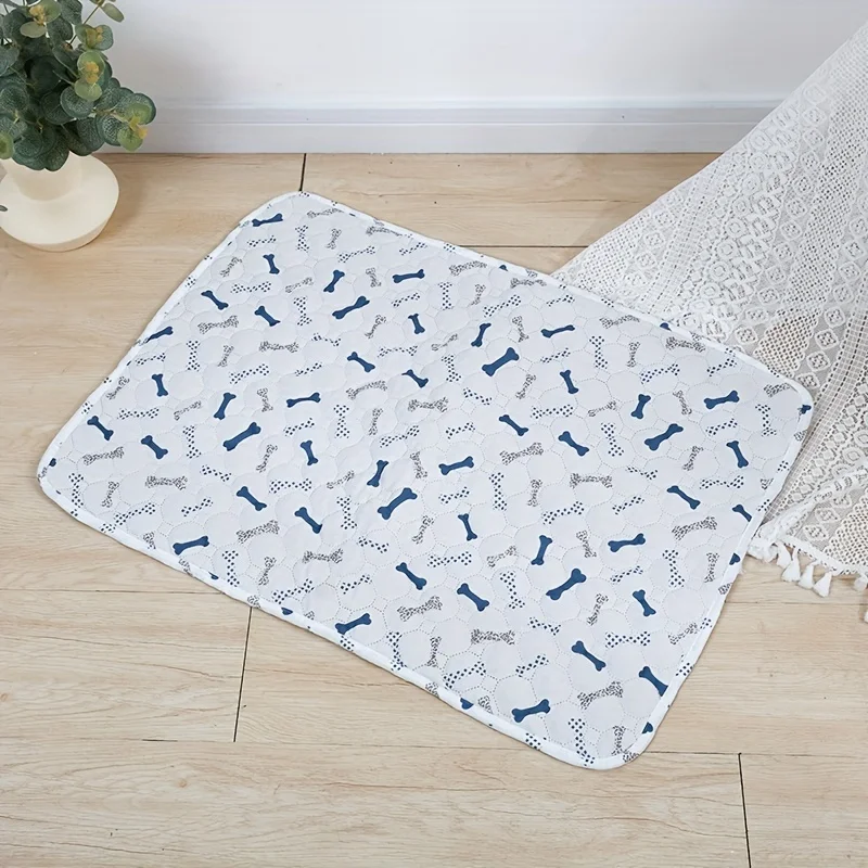 Title 4, 1pc Bone Pattern Reusable Dog Pee Pad, Washable...