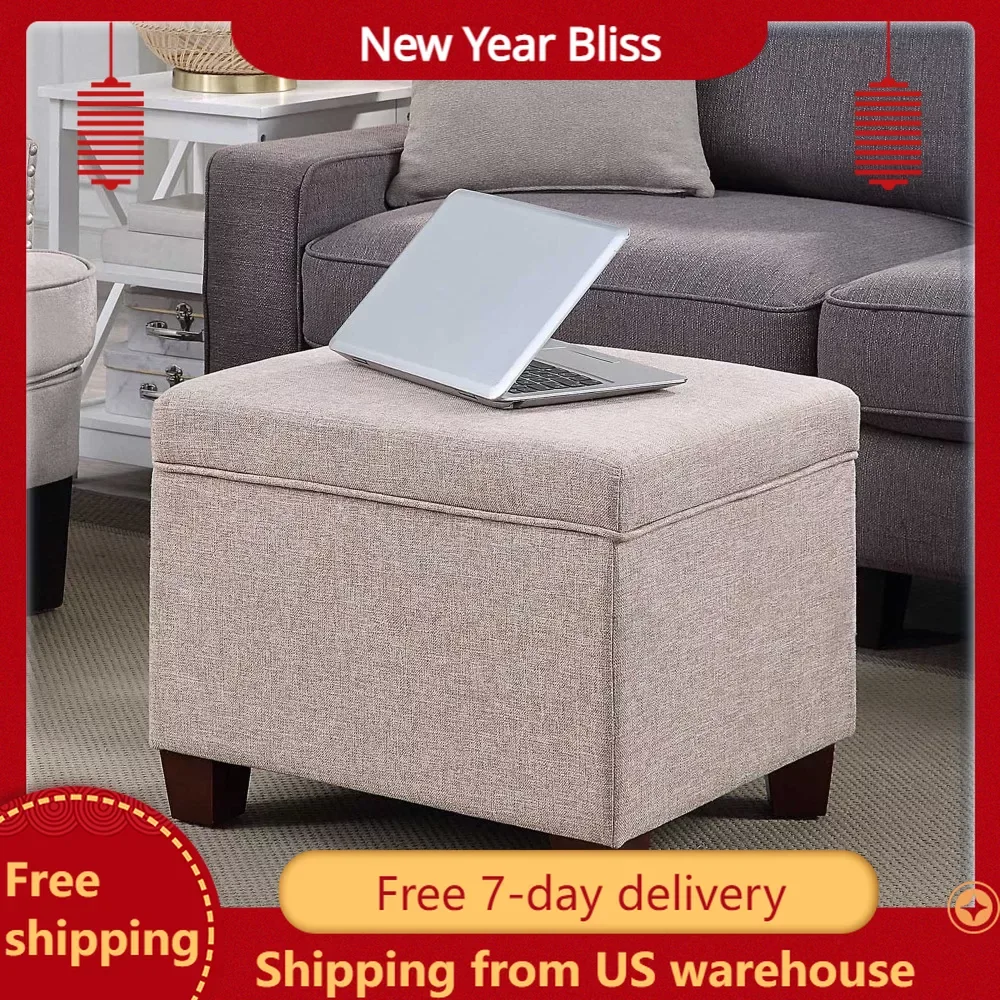 

Подставка для ног Designs4Comfort Madison, оттоманка из коричневой ткани, табурет для гостиной, двухступенчатый табурет, мебель для отдыха, мобильная мебель