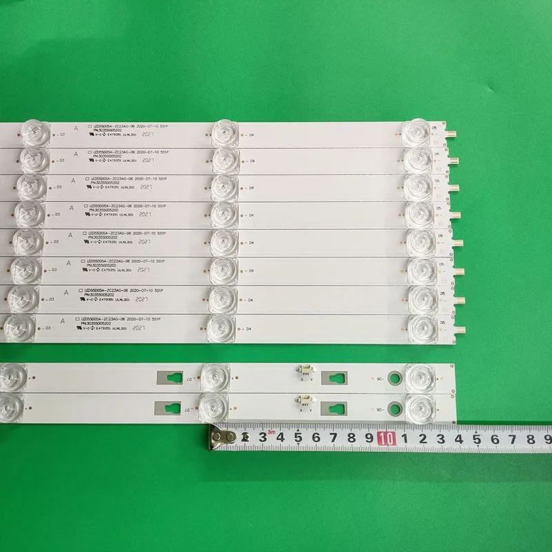 Conjunto Tira Retroiluminação Led para Led55d05a-zc29ag02 Led55d05b-zc29ag-02 Dlalu55c51 Ls55al88a81tk55zm Lc546pu1l01 Kx55 10 Peças - Imagem 5