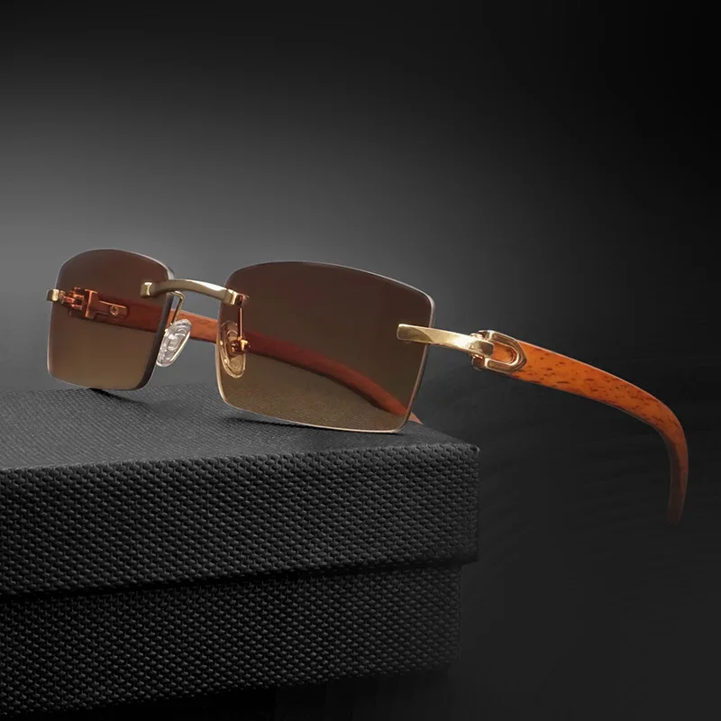 Polarized Sunglasses Steampunk Sunglasses Semi Rimless Sunglasses CATERSIDE Punk Rimless Rectangle Men Fashion Vintage Trendy Small Frame UV400