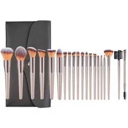 12 - Piece Premium Makeup Brush Set with Soft Synthetic Bristles for Foundation, Blush, and Eyeshadow Application (20pcs)