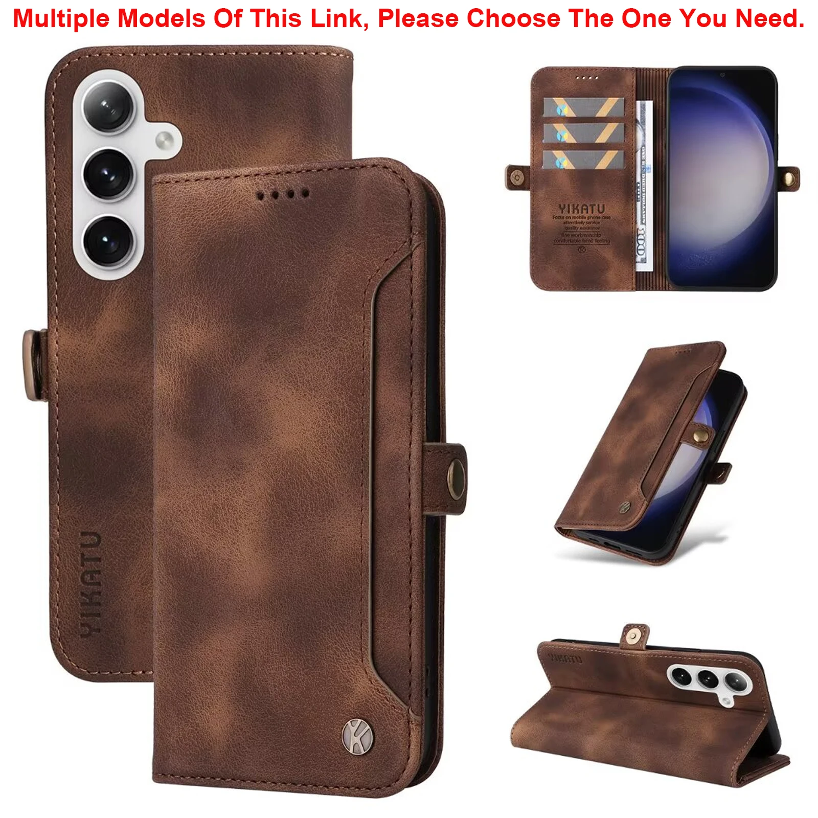 Leather Magnetic Flip Wallet Case