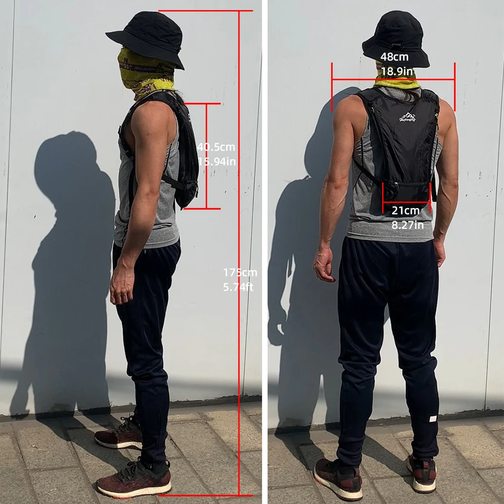 Zaino da Ciclismo con Sacca d'Acqua, Borsa per Escursionismo, Corsa, Arrampicata, Jogging, Zaino con Vescica d'Idratazione - immagine 4