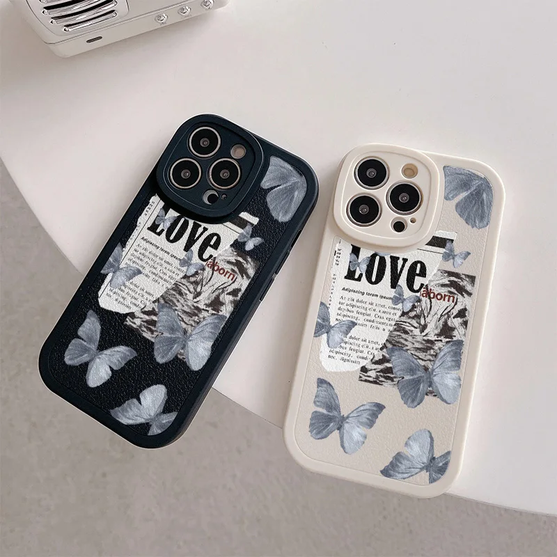 Ins Wind Premium Butterfly Case For Iphone 14 Plus 7 8 Se 2020 2022 Shell For Iphone 13 12 11 Pro Max X Xs Xr Case Cover Funda