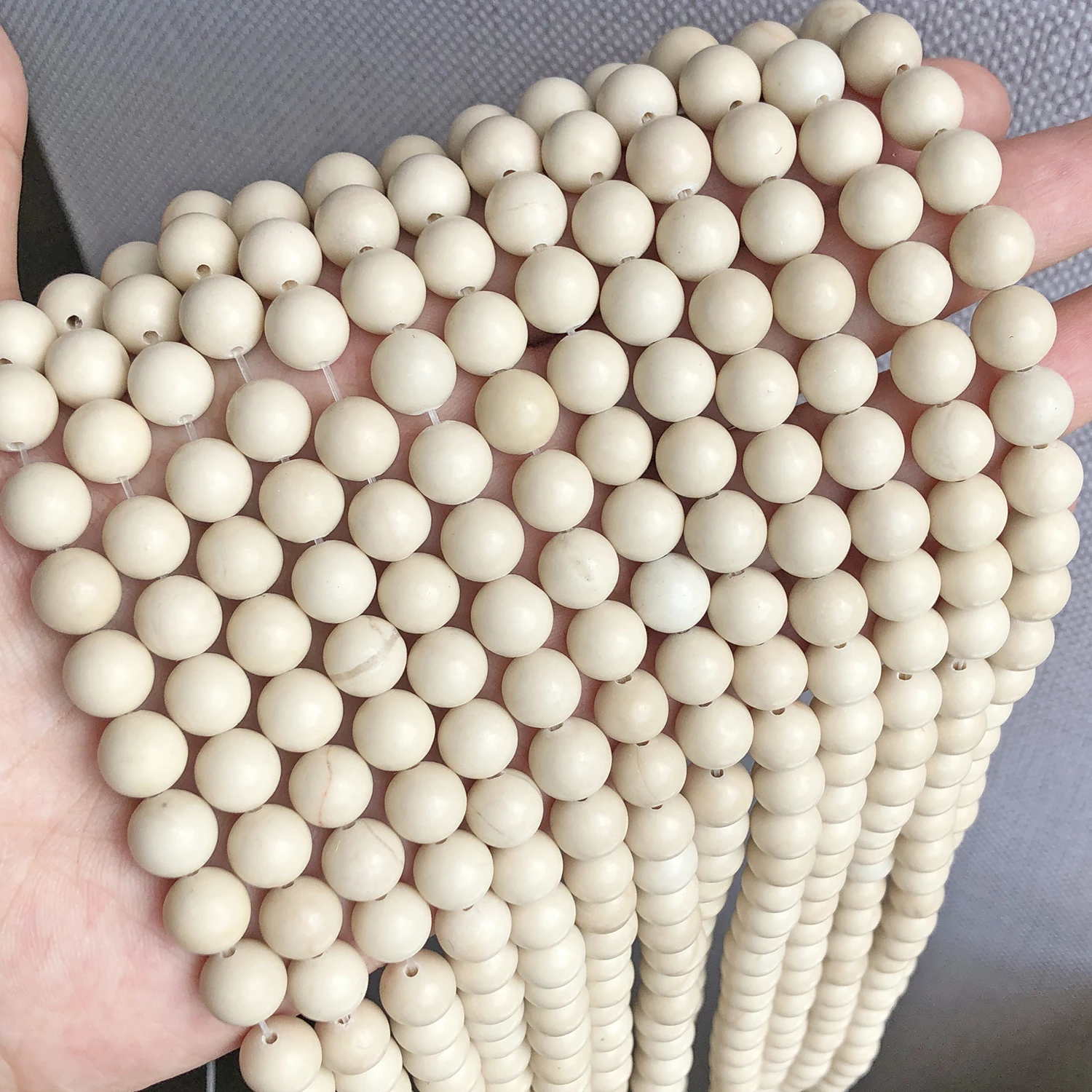 4-12mm Frosted Naturstein Weißer Jaspis Perlen Matte Runde Spacer Perlen für Schmuck Machen DIY Charms Armband Zubehör 15'' – Detail 9