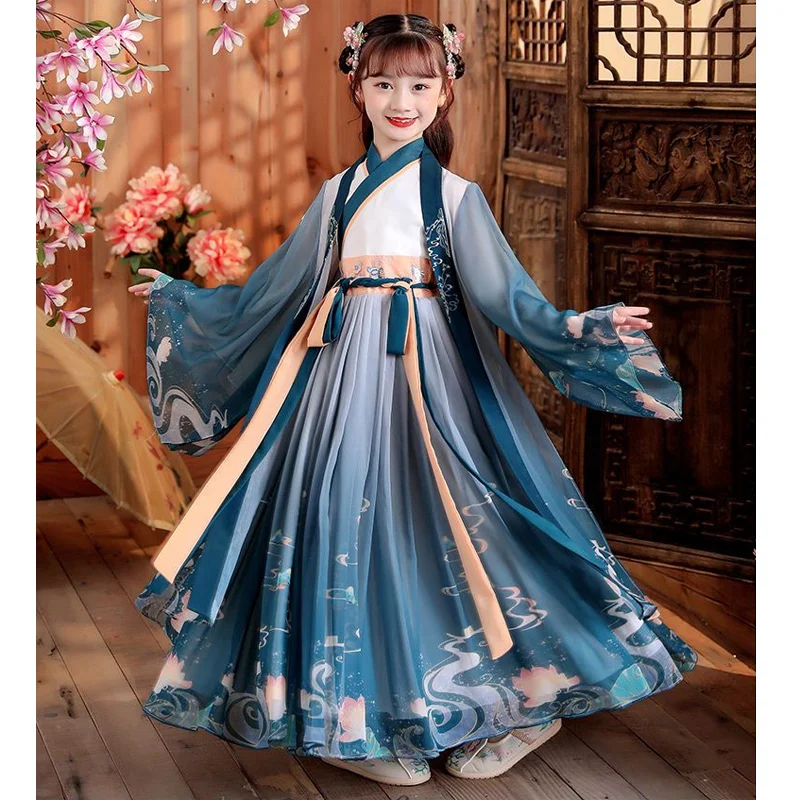 New Chinese Hanfu Dress Imitation Tang and Song Dynasty Fashion Girls' Dress