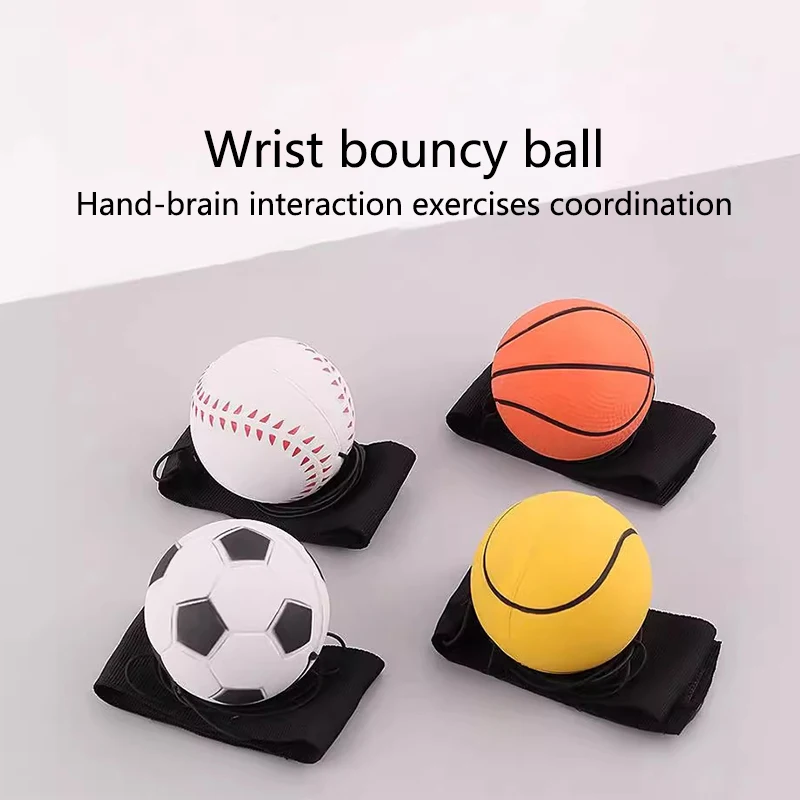 Wrist Return Hand Ball Sponge Rubber Rebound Ball With Rope Stress Relief Toy For Kids Toys Wrist Exercise Hand Strengthening hand strengthener wrist exerciser hand grip strengthener hand grip trainer
