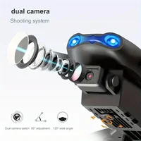 E99 PRO Drone with Flash Professional HD Dual Camera WIFI Obstacle Avoidance RC Helicopters Aerial Photography Quadcopter 5