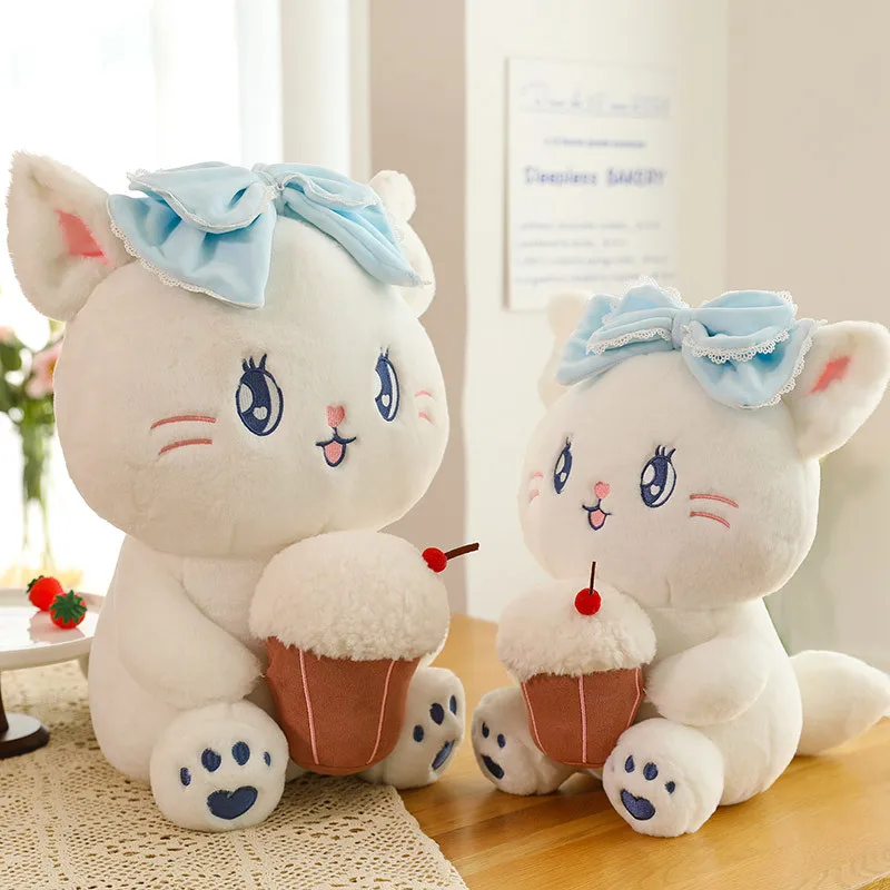 

25/35/45cm Ice Cream Cat Plush Toys Cute Soft Stuffed Decoration Animal Pillow Dolls For Kid Birthday Gift