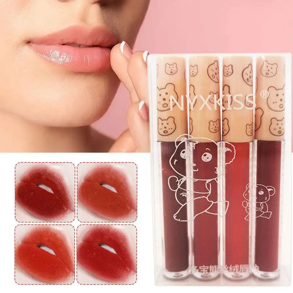 

4 Colors Velvet Matte Lip Gloss Waterproof Lasting Cup Beauty Moisturizing Cosmetics Nourish Smooth Korean Lips Non-stick M O1G1