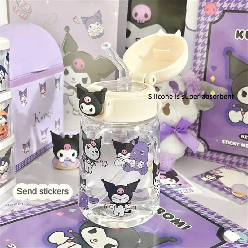 400ml High-Temperature Resistant Cup High Appearance Cartoon Cup With Straw Portable For Household School Travel Bottles