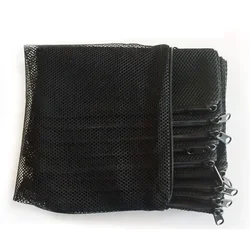 Aquarium Filter Net Mesh Bags - Set of 10, White and Black - 20x30cm (White)