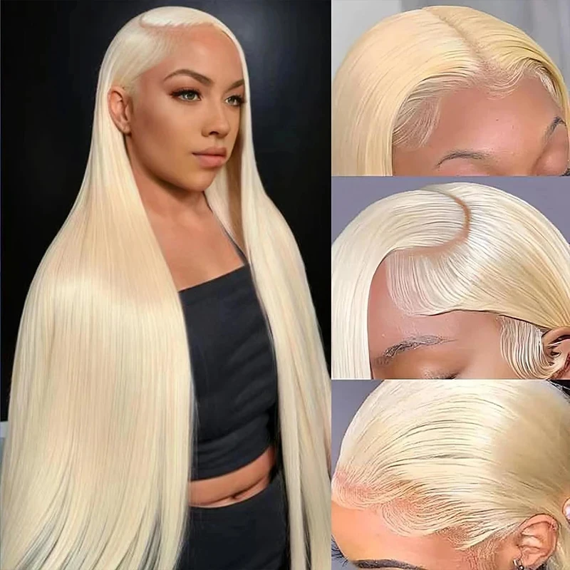 

13x6 Straight 613 HD 38 Inch Lace Frontal Wig Brazilian Honey Blonde Straight Transparent Lace Front Human Hair Wigs for Women
