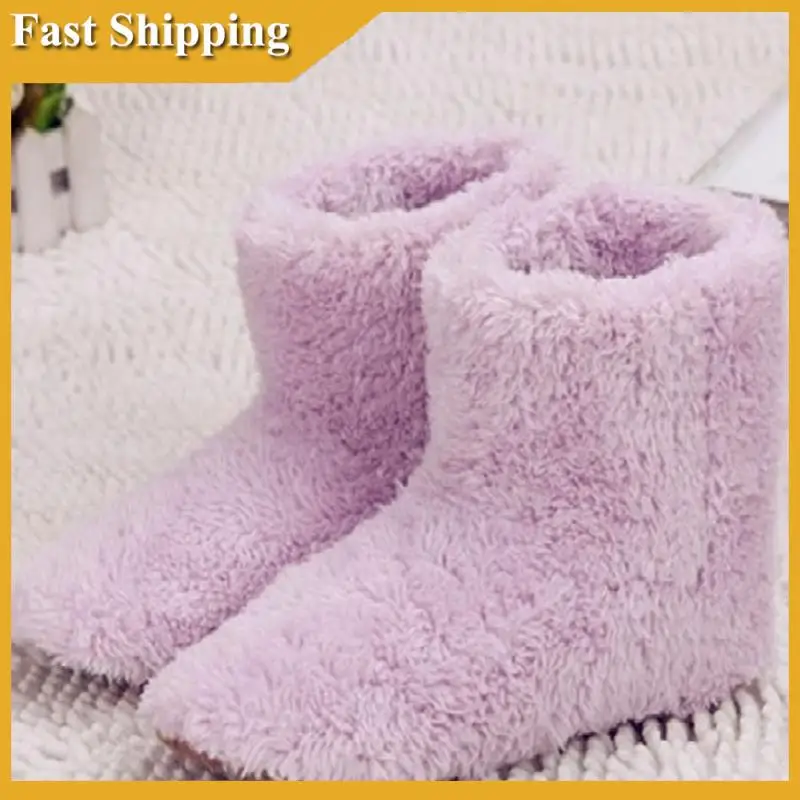USB Charging Warmer Foot Shoe Plush Warm Electric Slipper Feet Heated Washable Hearting Shoes Feet Shoe Fits Sizes 35-39 Durable