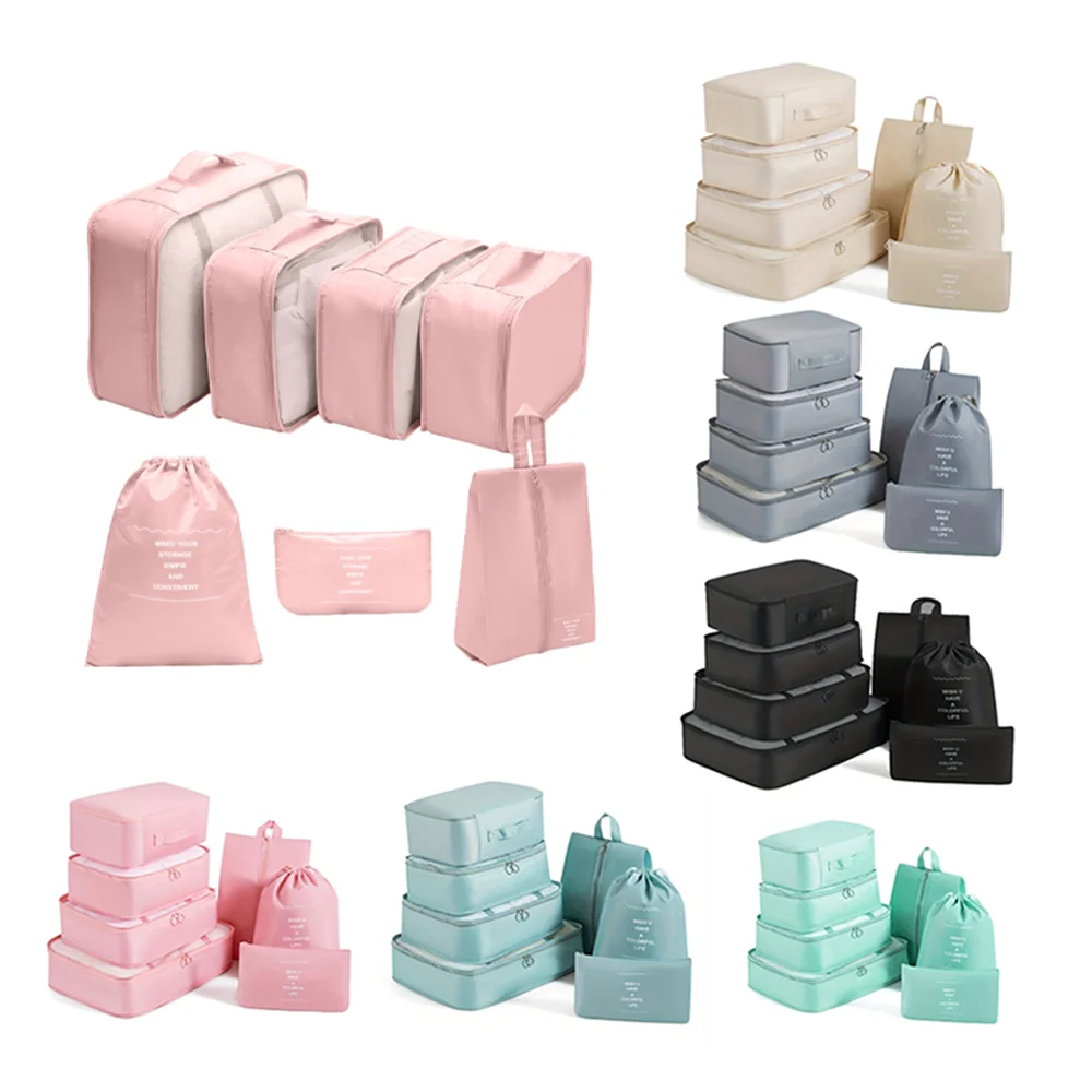 Eco Friendly Polyester 7 Piece Travel Storage Bag Set