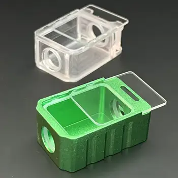 Scatola portaoggetti da scrivania colorata in alluminio/acrilico 39mmx26mmx16.5mm BORO con coperchio in vetro Portaoggetti per billette O-ring Accessori