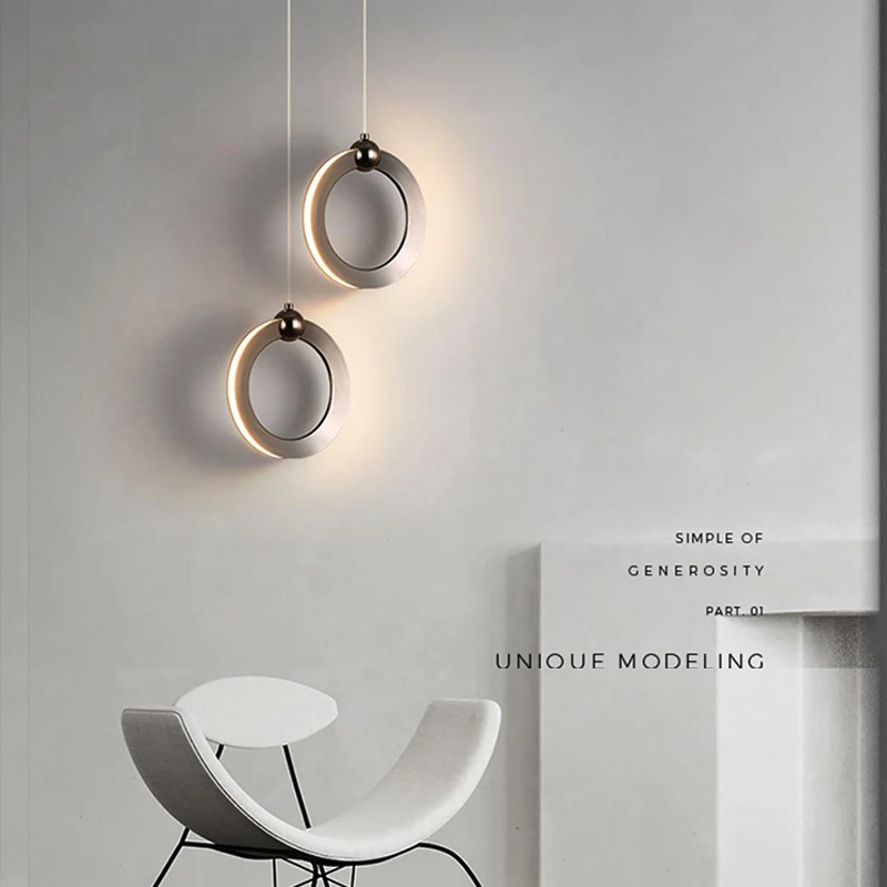 Fumi Modern LED Pendant Light Fixtures, Ring Pendant Lighting for