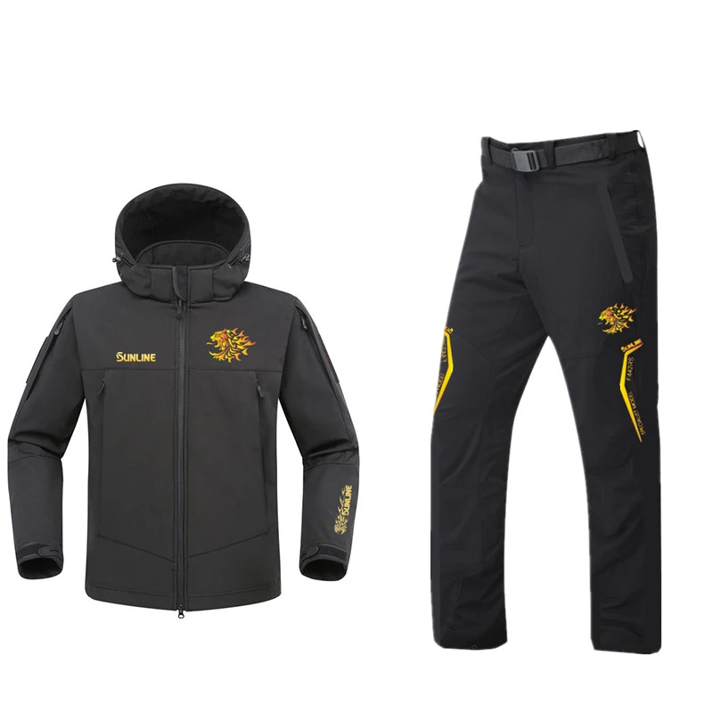 Sunline Winter Fleece Thermal Fishing Clothes Windproof Warm Fishing