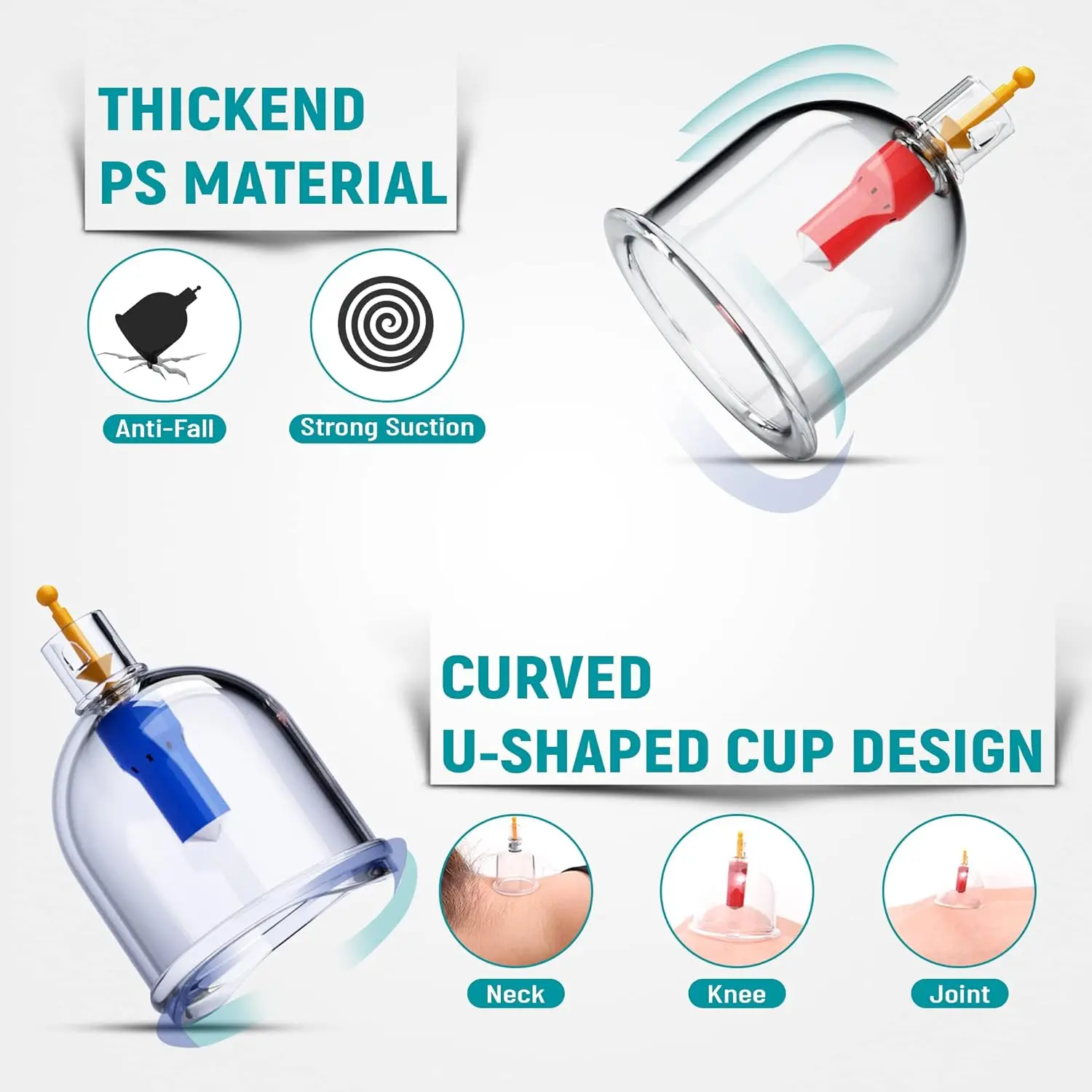 Biomagnetic Chinese Cupping Therapy Set Massage Meridian Therapy Acupuncture Anti Cellulite Suction Cup Body Massage Cans 1 Set