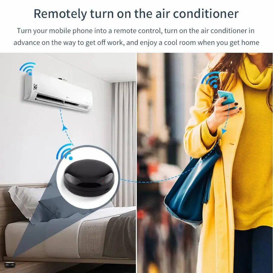 Tuya WiFi IR 리모컨 APP 제어 스마트 홈 적외선 범용 Alexa Google과 함께 TV 및 에어컨에 사용 가능