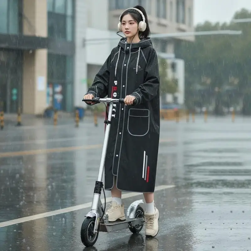 K0AF 두꺼워진 오토바이 비옷 강화 솔기 높은 가시성 반사 스트립