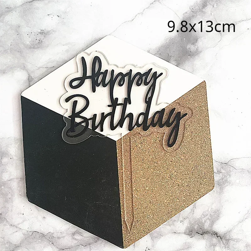 Cake Topper Transparent Colorful Acrylic Happy Birthday Cake Topper Kids Party Supplies Baby Shower Decoration 6 colors cake topper cake toppers birthday party supplies cake decorations party decorations