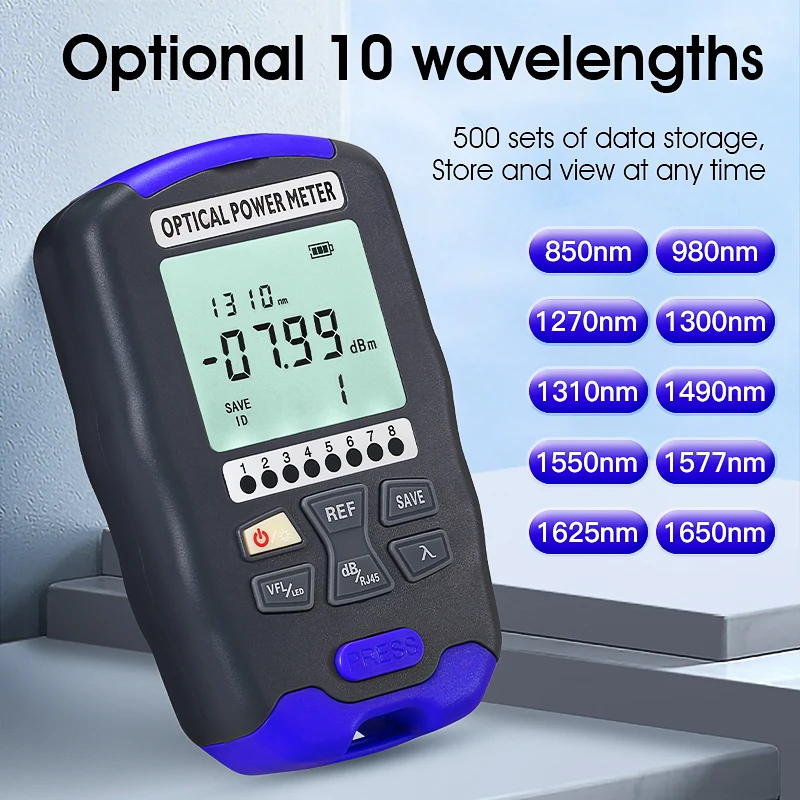 AUA-DC70 Optical Power Meter 4 in 1 Multifunction Fiber Network Cable Tester Visual Fault Locator 1-50MW(optional) Rechargeable