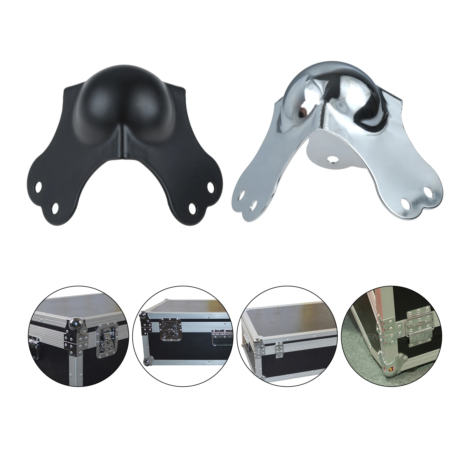 Grande Ângulo Direito Ball Box Cantos Prata Preto Flight Case Protector Speaker Toolbox Bagagem Metal Edge Cover 80 mm 3.15in Pcs