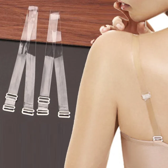 3 Pairs/set Clear Bra Straps Transparent Invisible Detachable