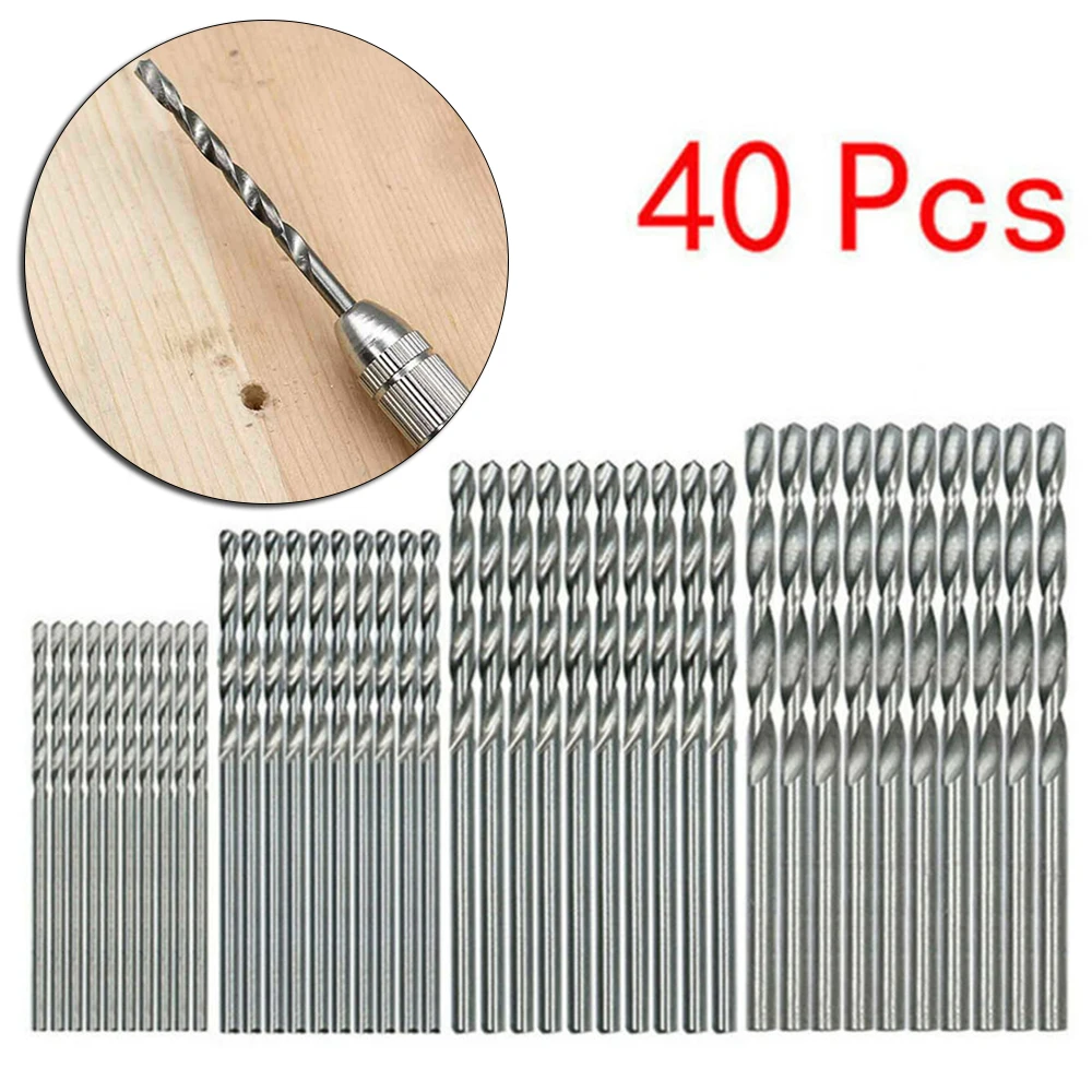 

Accessories Durable Drill Bits Titanium Coated Metric Repair Shank 0.5-2mm Straight Supplies 40pcs Craft Equipment HSS