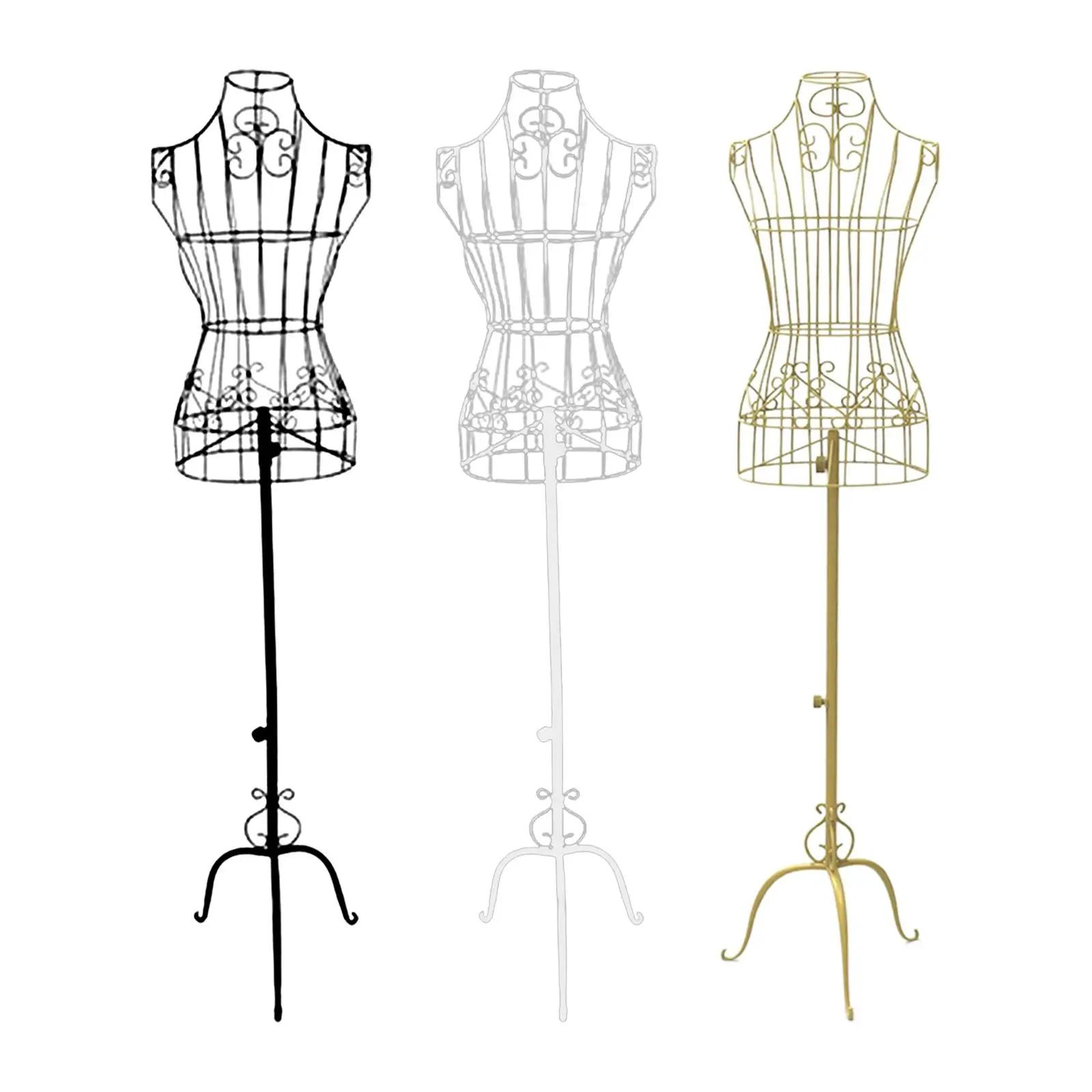 Female Mannequin Manikin Torso Upper Body for Photography Display Clothes Sewing Metal Tripod Base Clothing Forms Holder