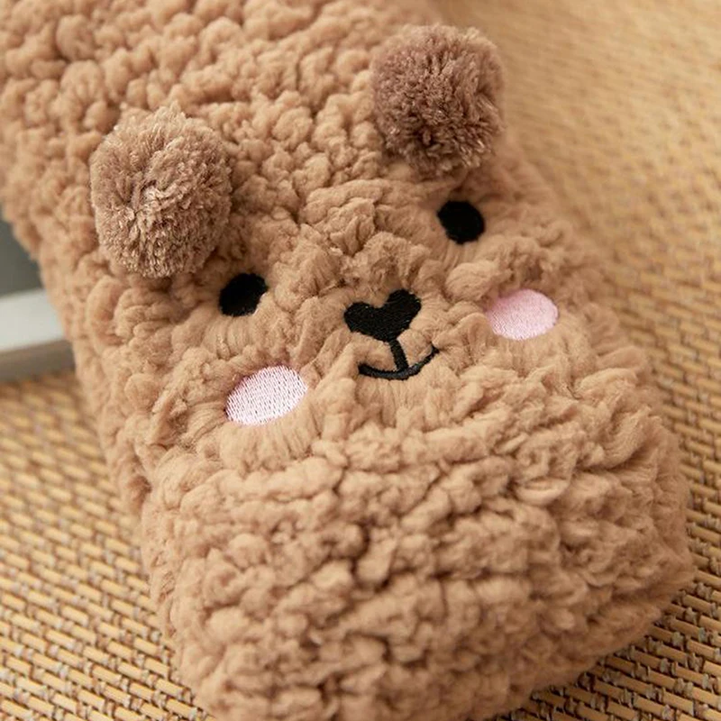 Winter Floor Socks Velvet Thicken Warm Coral Velvet Cute Socks Japanese-style Home Footwear Non-slip Socks New Year Gifts