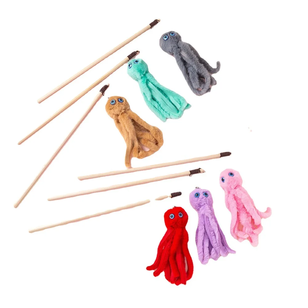 

Забавная палочка для кошек, осьминог, плюшевые игрушки для домашних животных, интерактивная игрушка для котят, стержень, палочка, игрушки для кошек, аксессуары для домашних животных