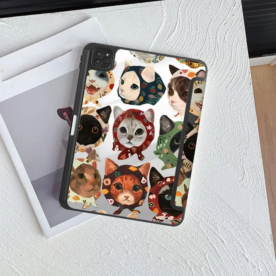 Cartoon Cat Design Tablet Holder Cover Case