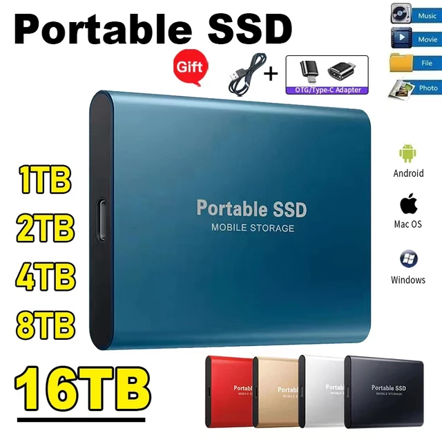 SSD portatile 1TB unità a stato solido Mobile ad alta velocità 500GB di  memoria esterna Decives interfaccia USB 3.1 di tipo C per Laptop/PC/ Mac -  AliExpress