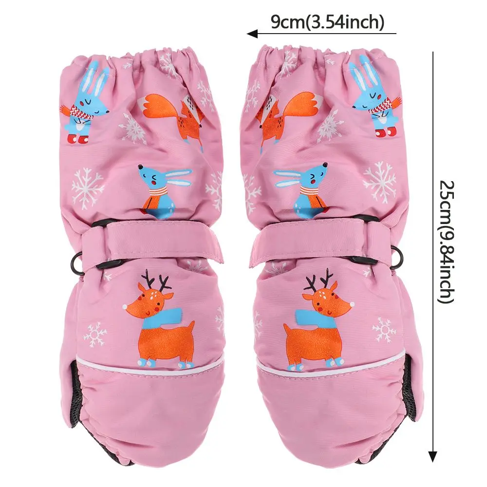 Children Winter Rabbit Gloves Baby Girls Waterproof Windproof Snow Gloves Kids Boy Thick Warm Ski Mitten For 2-6 Years Old 5