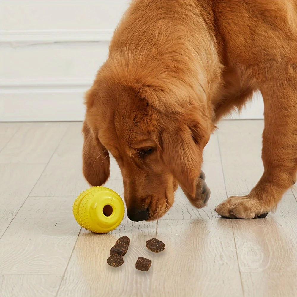 Durable Rubber Dog Chew Toy with Treat Dispenser-Interactive Puzzle Grenade Design for Mental Stimulation & Dental Health 4