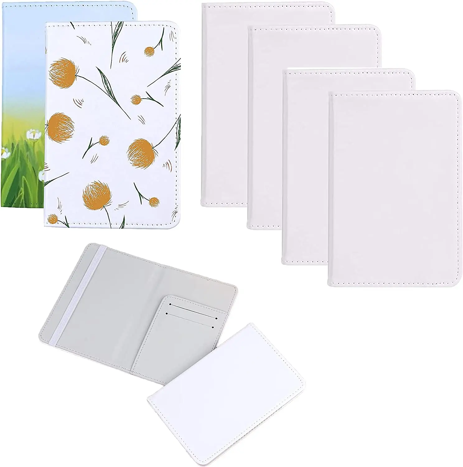 Sublimation Passport Holder Cover Blank Travel Passport Holder Wallet Cover for Passport Credit Cards Boarding Passes 1pcs