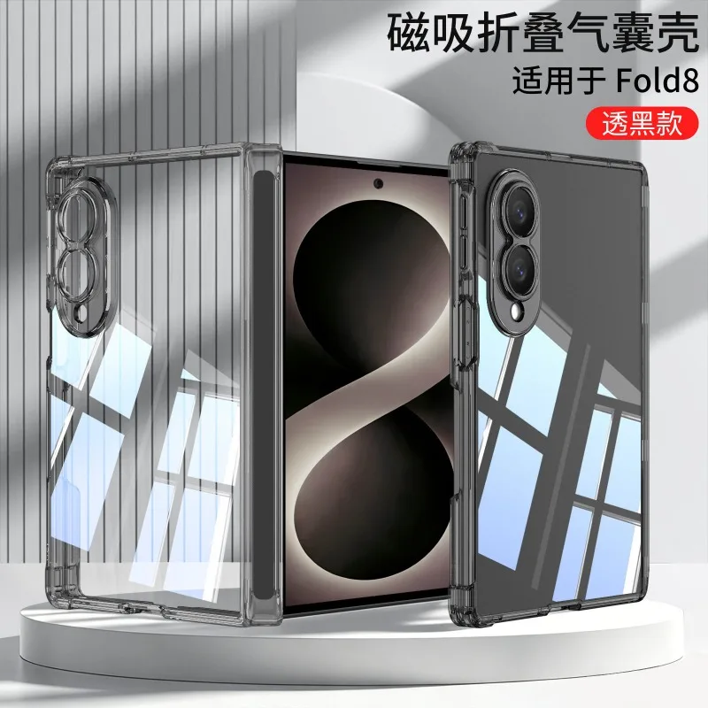Magnetic Silicone Back Cover Bumper with Central Hinge Protection