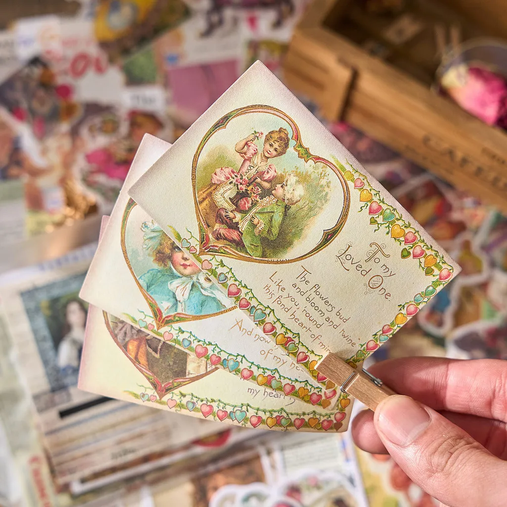100 Pcs Vintage Scrapbook Paper Washi Paper Scrapbook Kit Sticker Collage Junk Journal Aesthetics Stationery Planner Decor stickers scrapbooking supplies
