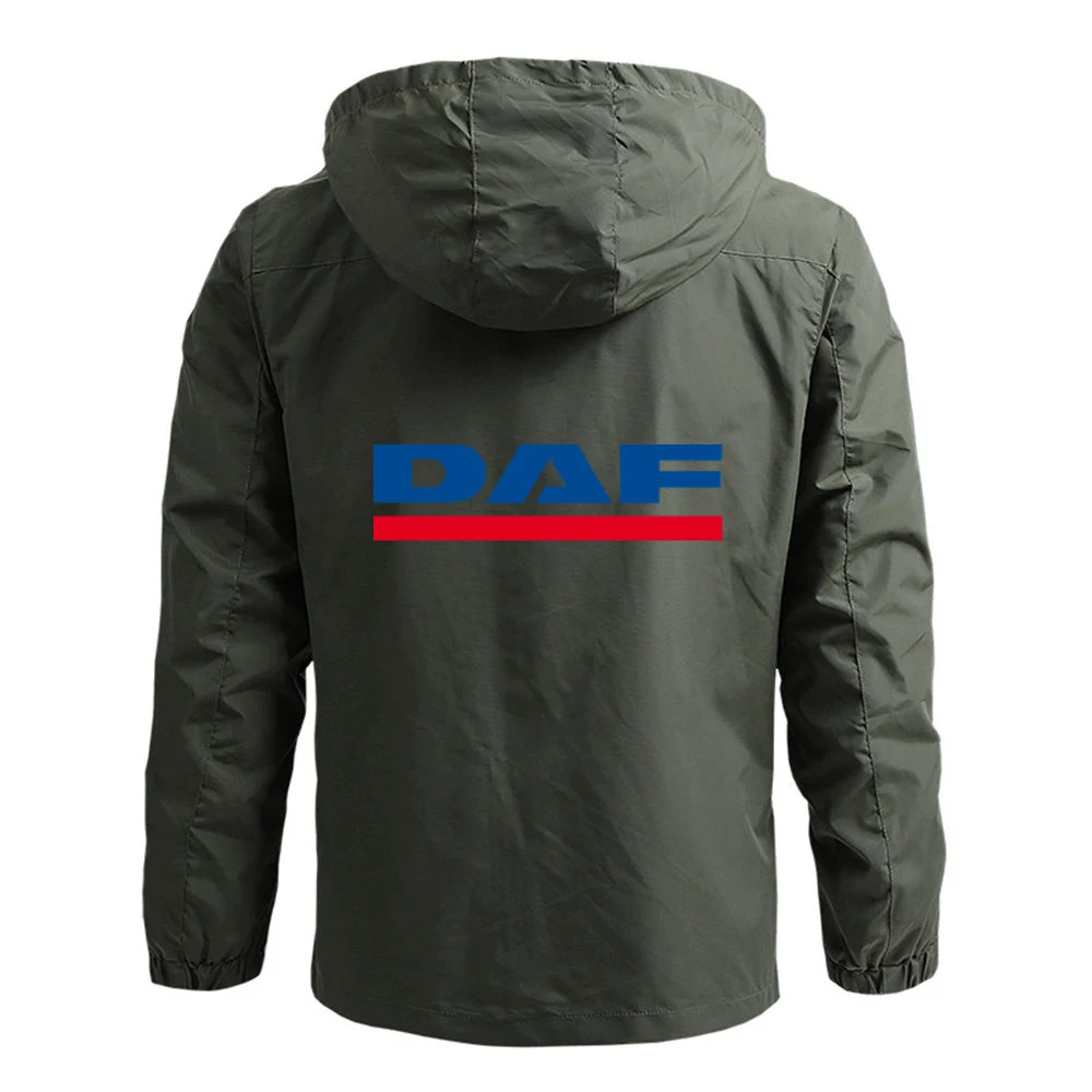 DAF TRUCKS COMPANY TRUCKER Printing Fashion 2023 New Man's Jacket Zipper Windbreaker High Quality Classic Slim Fit Hoodies Coat