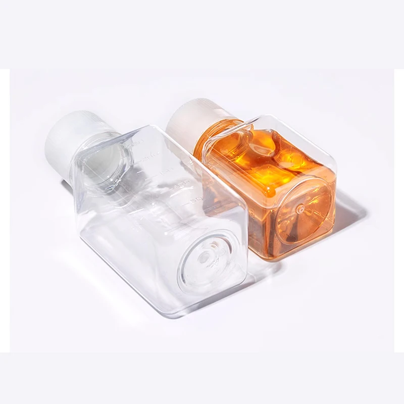 Disposable PET Culture Medium Square Sterile Plastic Dispensing Bottle With Scale Serum Sample Bottle Transparent 125 250 500ml