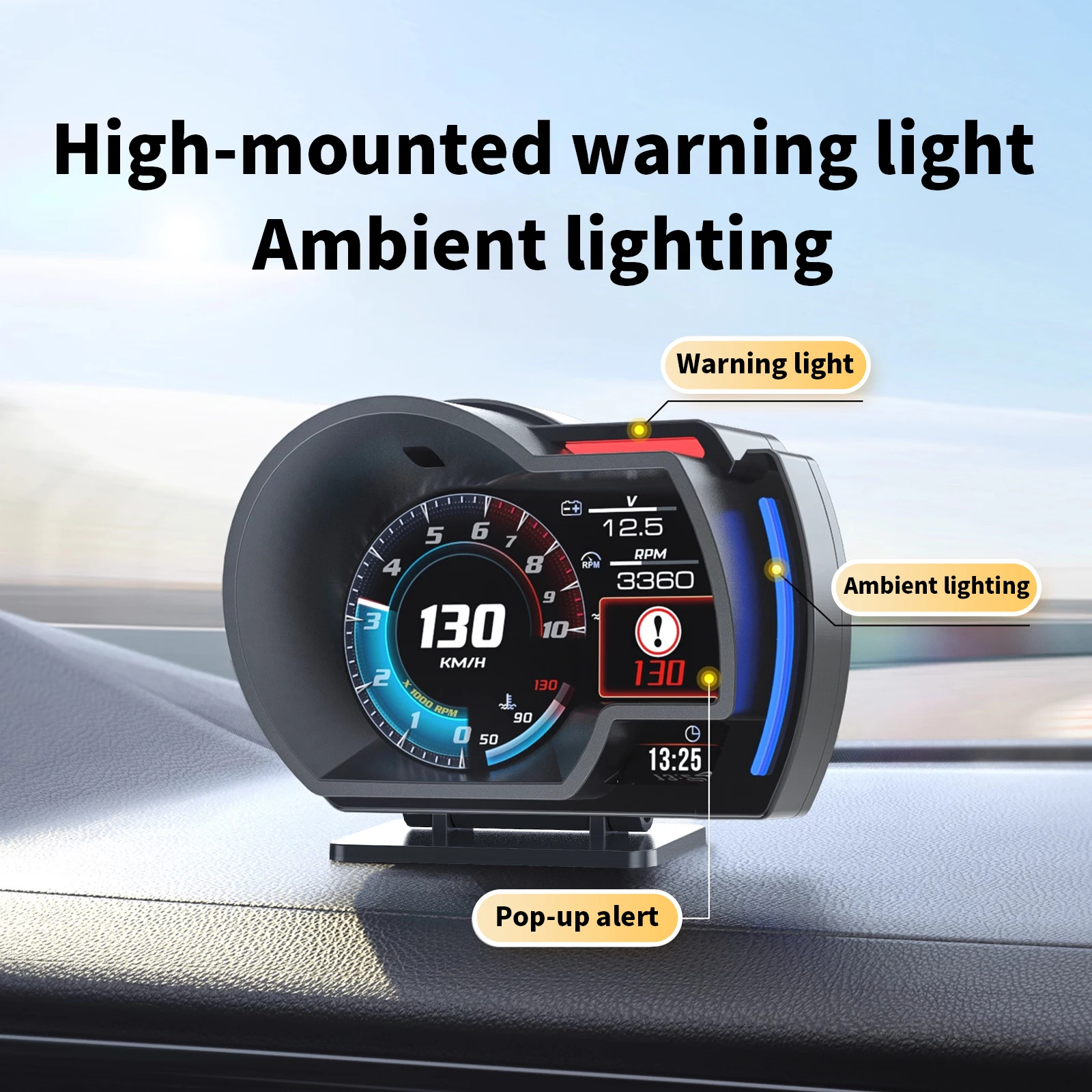 제스처 스위칭 인터페이스 자동차 HUD 헤드업 디스플레이 대시 모니터 듀얼 모드 GPS OBD 자동차 속도 수온 알람 LCD