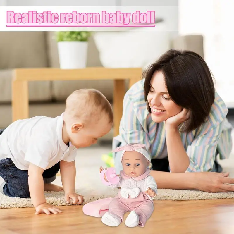 방수 사실적인 다시 태어난  인형, 손으로 디테일하게 그려진 생생한  인형, 옷병 및 젖꼭지 포함, 12 인치