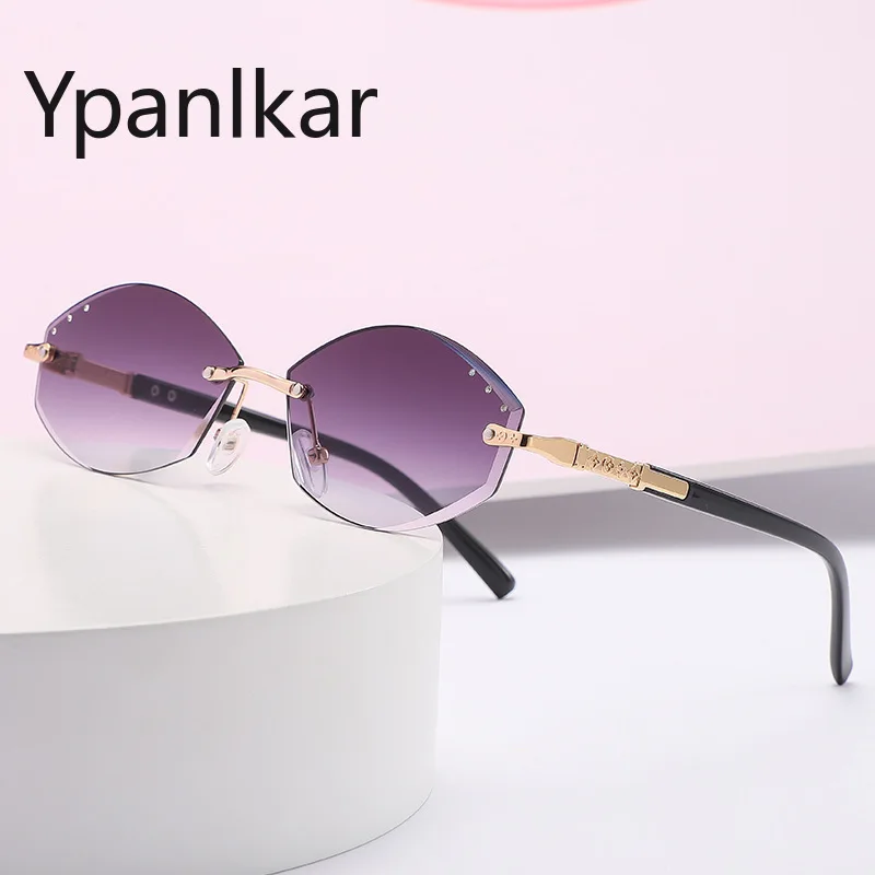 2022 New Rimless Rectangle Sunglasses Men Women Vintage Shades UV400 Driving Sun Glass Frameless Gradient Fashion Eyewear |