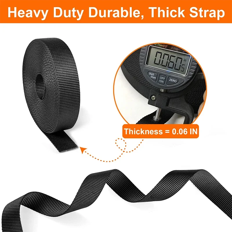 10M Nylon Webbing Backpack Pet Buckle Strap With 6pcs Adjustable Side Release Plastic Buckles and 12PCS Tri-Glide Slide Clip nylon webbing,nylon webbing tape