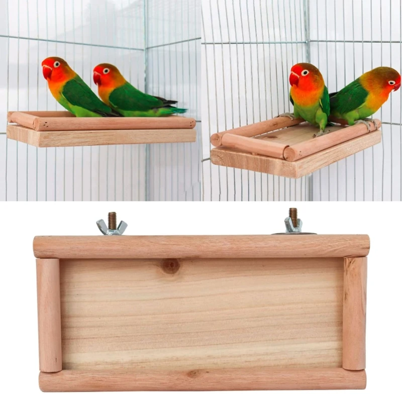 Parrot Perch Stand Natural Chew Toy Platform Easy to Install for Cage
